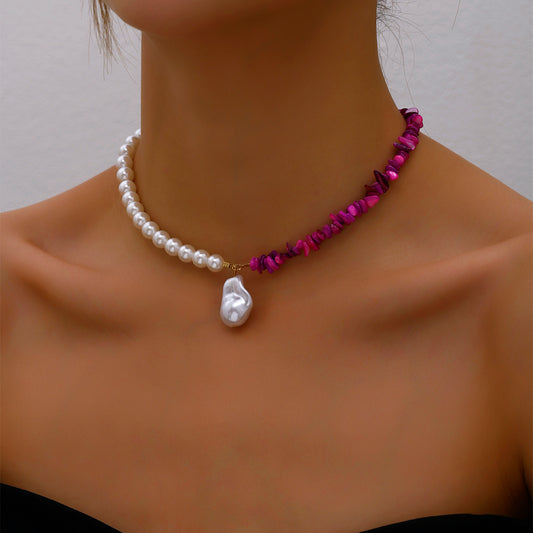 Korean Pearl Necklace-Pink