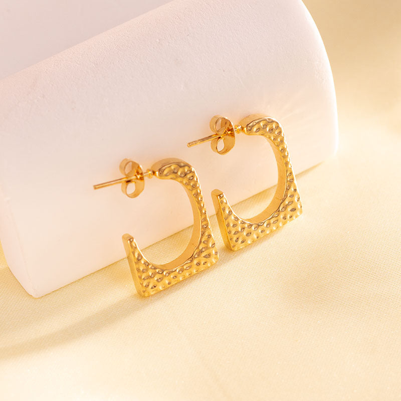 Geometric Gold Hoops-D