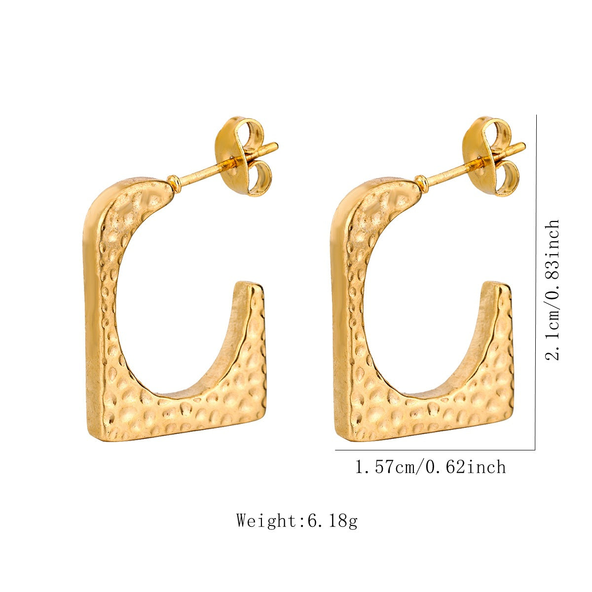 Geometric Gold Hoops-D