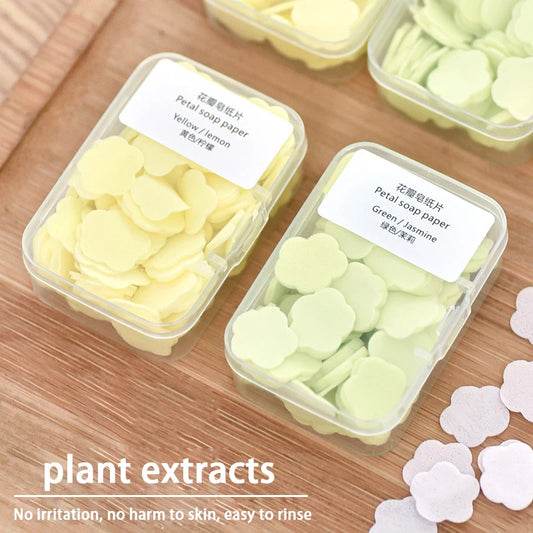 Travel Disposable Petal Shape Soap Slices Box