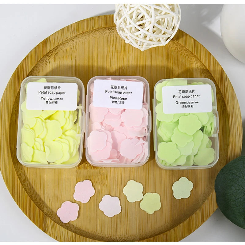 Travel Disposable Petal Shape Soap Slices Box