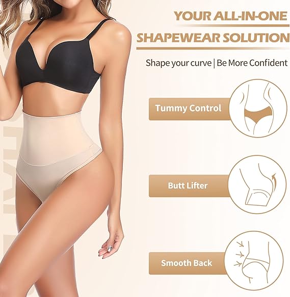 Women's Ultra Comfy Body Shaper Tummy Control Shapewear Thong